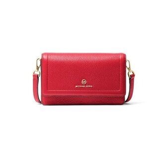 MICHAEL KORS Jet Set genuine leather phone crossbody bag wallet RED-Defective